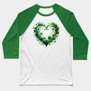 Heart Irish Shamrock St Patrick Day Baseball T-Shirt